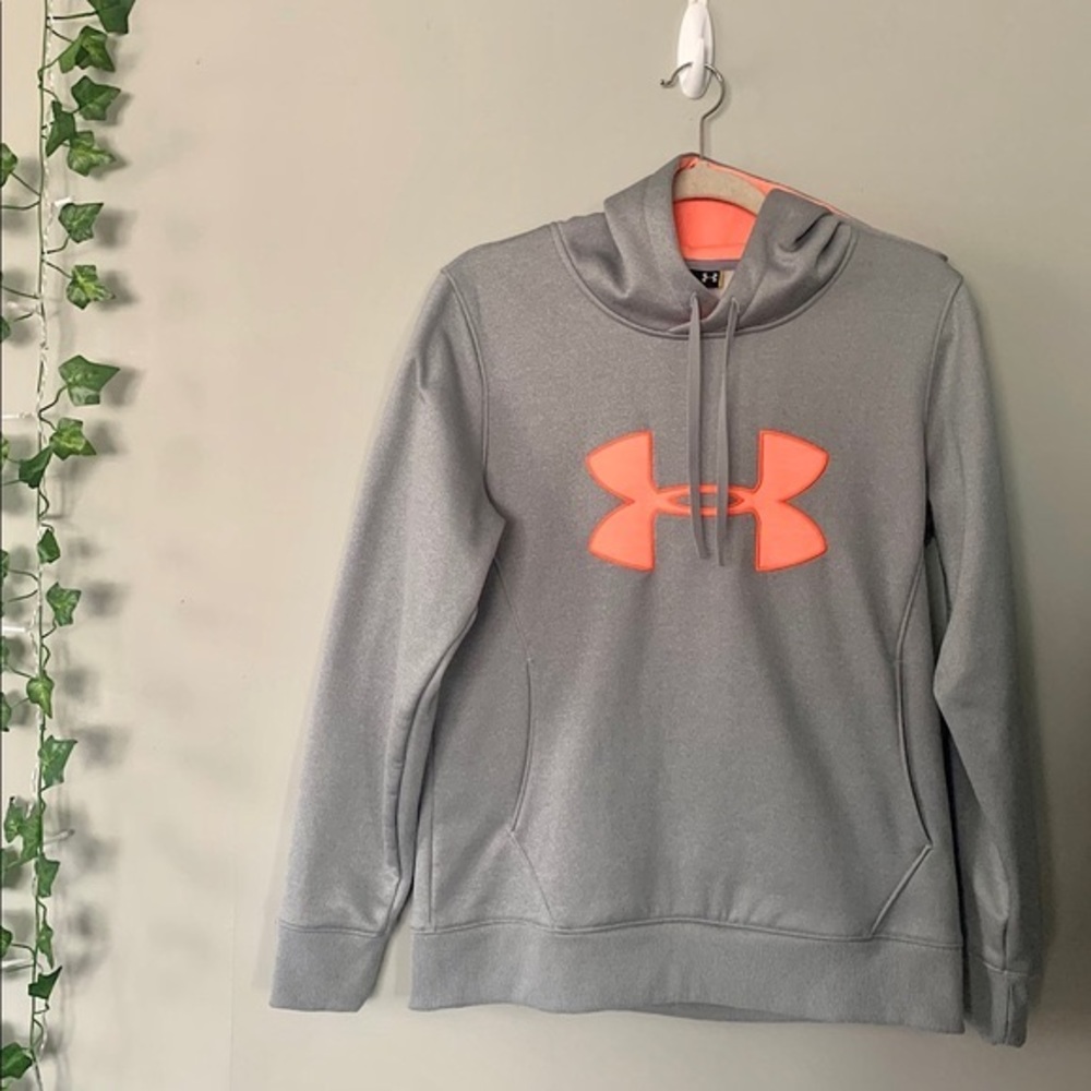 Under Armour Gray Coral Coldgear Hoodie (M)